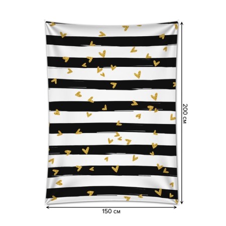 Decorative panel with photo printing "strips with hearts", vertical, size 150x200 cm-1