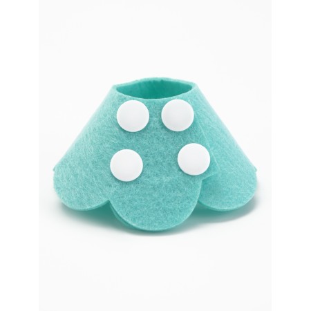 Veterinary collar made of felt "chamomile", size XS, turquoise-4