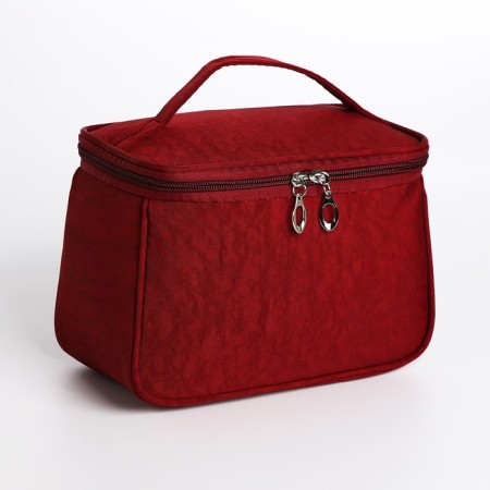 Cosmetic bag with lightning, burgundy color
