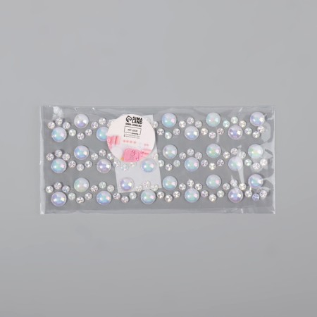 Pearls self -adhesive "Assorted", with holography, 125 pcs on a sheet-4
