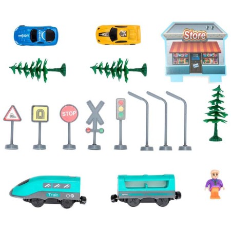 Railway for children "My City", 66 items, on batteries-8