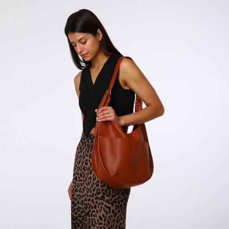 Women's bag on magnet Textura, average size, brown color-9