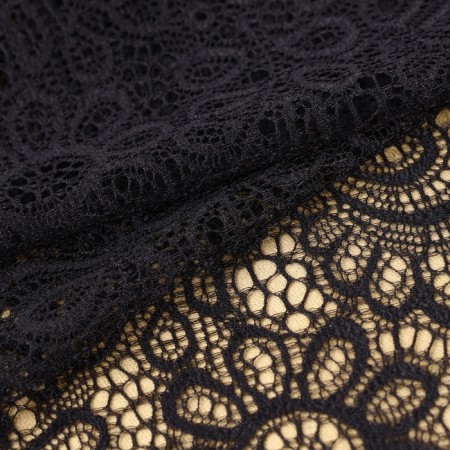 Lace elastic fabric, 195 mm × 2.7 ± 0.5 m, black color-1