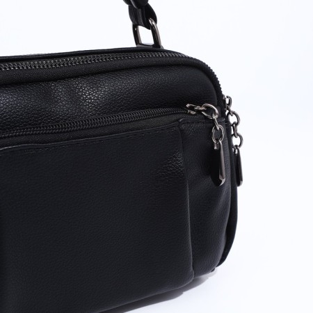 Bag Cross-Bodi with a zipper, black color-4