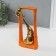 Souvenir Ceramics "Elephant with an elephant - support. Rectangle" Orange with gold 5.5x13.5x26 cm 1032365