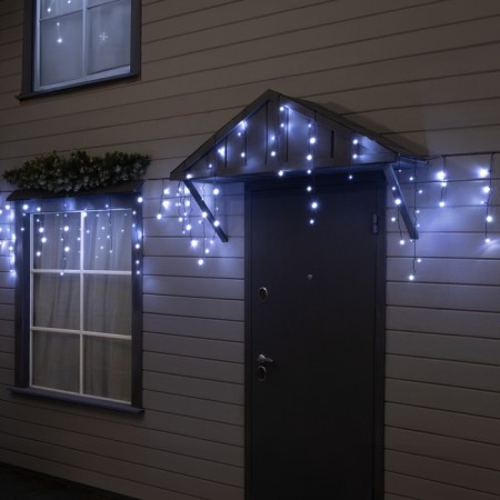 Garland "fringe" 25 × 0.7 m, IP44, UMS, dark thread, 450 LED, white glow, 220 V