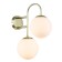 Bra Indigo, 13017/2W Gold. 2x40W, E14, 150x300x375 mm, matte white color