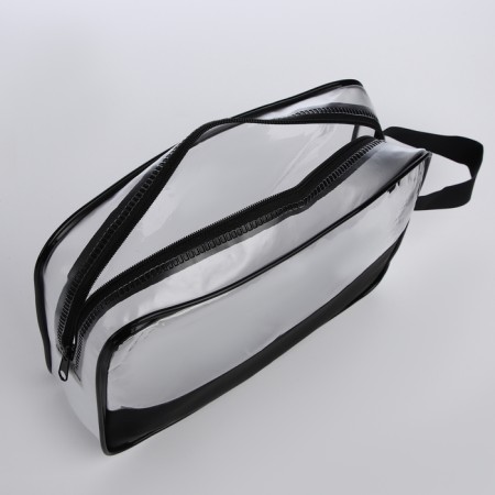 Cosmetic bag with lightning, black color-2