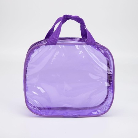 Cosmetic bag with lightning, with handles, purple color-2