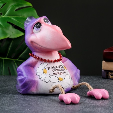 The piggy bank "Raven - Beauty requires the means" purple, 20cm-7