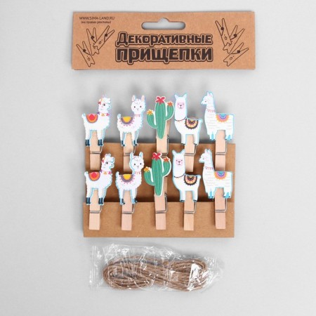 Set of decorative clothespins "Lama" set 10 pcs.-1