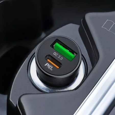 Hoco Z32B, 1 Type-C, 1 USB, 20 W, 4 A, PD + Qc, Black Automobile-2