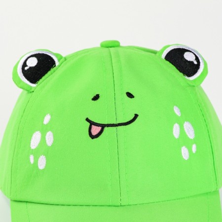 Baby cap for a boy with eyes "Frog", rr. 48-50-6