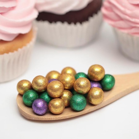 Sprinking confectionery with glitter "shine" green, gold, purple 50 g-1
