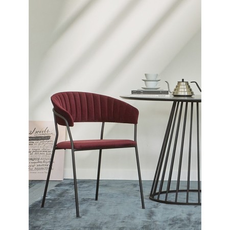 Stefany chair, 515 × 600 × 785 mm, velor, wine color-12