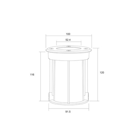 Introduced lamp Outdoor O043DL-01S, 1x35W, 11x11x13.3 cm, GU10, Color Silver-1