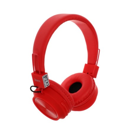 Hoco W25 headphones, wireless, invoices, BT5.0, 300 mAh, microphone, red-1