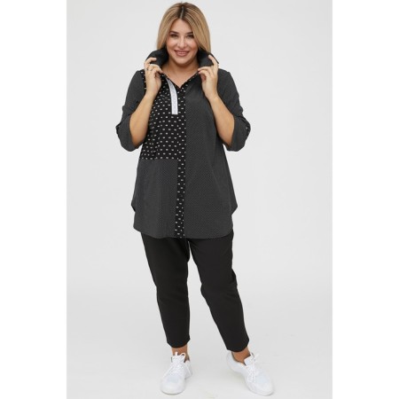 Female trousers, size 58, black color-1