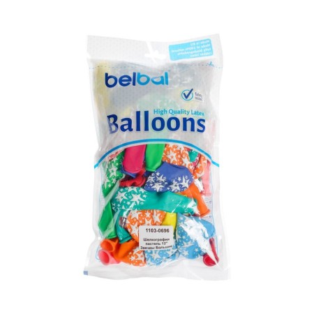 Shar Latex 12 “Big Stars”, pastel, set of 50 pcs., Mix color-1