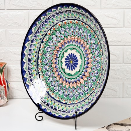 Largan Rishtan ceramics "Patterns", 42 cm, Blue Mix-2