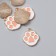 Decor for creativity metal, enamel "cat foot" white-pink 1.7x1.5 cm