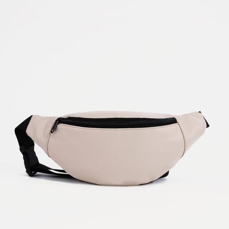Lightning waist bag, external pocket, beige color