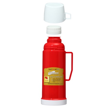 Thermos 450 ml, with a glass flask, 9 x 25 cm, red-1