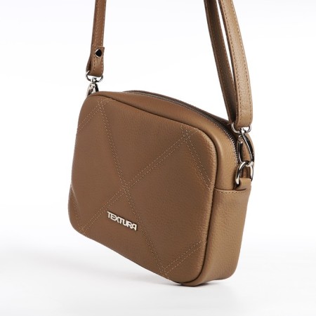 Women's bag over the shoulder Textura, small size, beige color-5