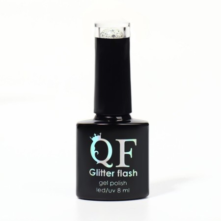 Nail varnish gel, Glitter Flash, 3 phase, 8ml, Led/UV, Transparent/silver color (01)-4