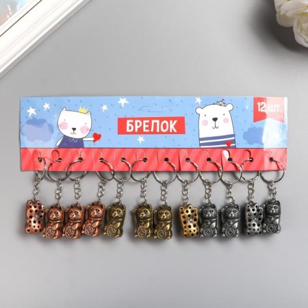 Metal keychain "Cat Mani-Neko" mix 3x2x1.5 cm-3