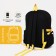 School backpack from textiles on lightning, 6 pockets, black color