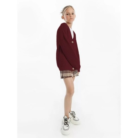 Кардиган для девочки Amarobaby Knit, рост 128 см, цвет бордовый-11