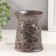 Aroma lamp ceramics "plant pattern" dark brown 9.5x9.5x12 cm