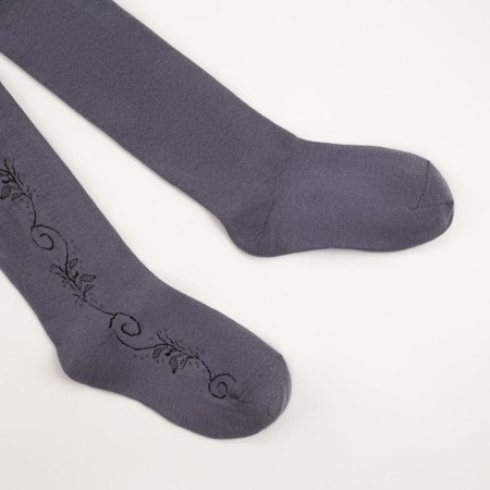 Pantyhose children, dark gray color/print mix, height 152-158-5