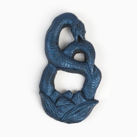 Panel with the suspension "Snake in the Flower" Blue Lunar, 12x6.5x1cm