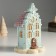 Polystone souvenir "Blue gingerbread house with pink roof" 13x13x20 cm