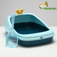 Toilet with a side of 46 x 35 x 18 cm, blue