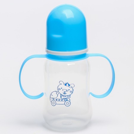A bottle for feeding, a classic throat, with handles, 150 ml., 0 months, MIX color-3