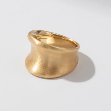 Ring Metal "Trend" matte, concave, color gold, size 16-1