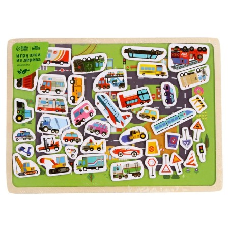 Magnetic designer "City movement", game field: 29 × 21 cm-4
