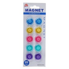 A set of magnets for board, 10 pcs., D-2 cm, transparent, on a blister, mix