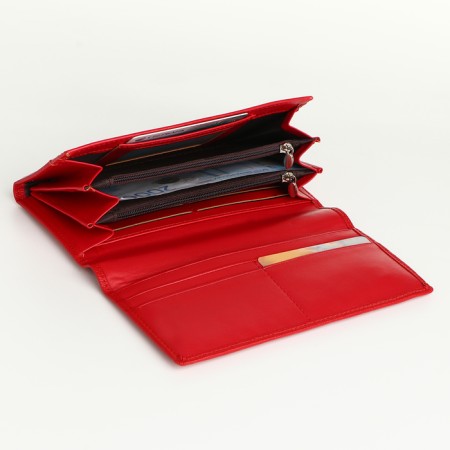 Women's wallet on magnets, red color-3