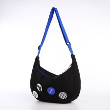 Youth bag with zipper, black color