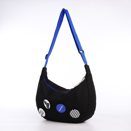 Youth bag with zipper, black color