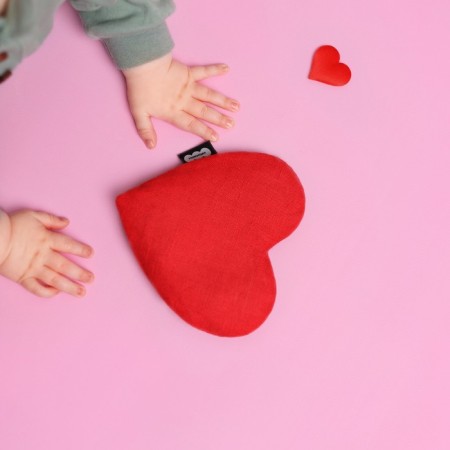 Developing toy - heating pad "heart", with cherry bones, 26 cm-9