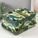 Casket for needlework "Tropical leaves on green" 19x26x14.5 cm