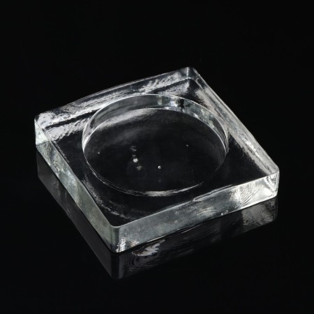 Square candlestick, 10x10x2 cm, with in -depth diameter of 7.7 cm-2