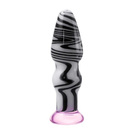Anal sleeve Sexus Glass, glass, white-black, 12.5 cm, d = 3.5 cm-1
