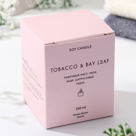 Candle in the aromatic bank "TOBACCO & Bay Leaf", needles, cedar, tobacco, 250 ml-2