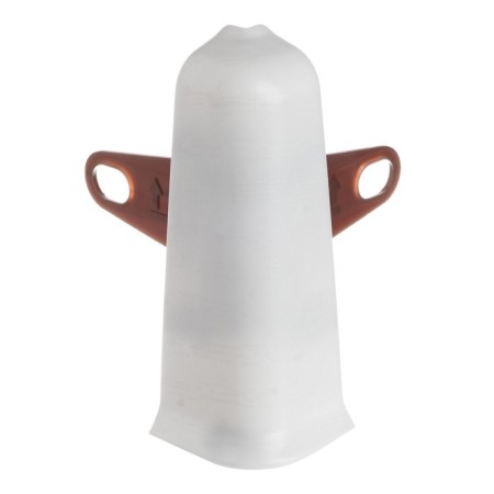 Outdoor angle (external) with fasteners for skirting boards 70mm "decoration", 001 white